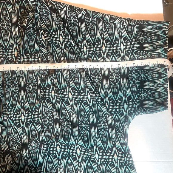 Unique Spectrum 3X Green & Black Print Open Front Kimono Cardigan Plus Size - Picture 6 of 12